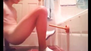 Cute Blond Teen Using Toilet Brush To Fuck His Ass