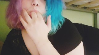 Goth BBW Trying To Be Quiet In The Bottom Bunk” Loading=”lazy