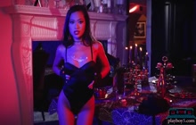 Tiny Asian Teen Vina Sky Hot Romantic Dinner Striptease For Playboy