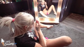 Sexy Blonde Masturbate Vagina Sex Toys At Mirror Intensive Orgasm” Loading=”lazy