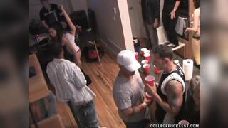 College Party Turns Into Interracial Fuck Fest